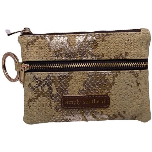 NWT Simply Southern Snakeskin Mini Zip Wallet - Picture 1 of 5
